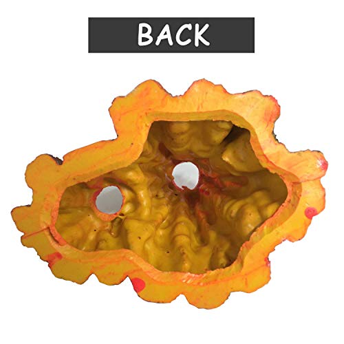 S-Lifeeling Tank Decoration Volcano Ornament Lava Explosion Look Aquarium Decorations with Multi-Color LED Spotlight for Fish Tank (L) - color: Set, size: Large