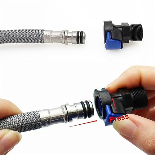 CIJUFOI 180cm F1/2 M15*1 Replacement Faucet Hose Quick Connect Pull Out Hose Nylon Tube Gray Black Shower Kitchen Accessories (Color : Gray, Size : A) - color: 180cm Gray hose