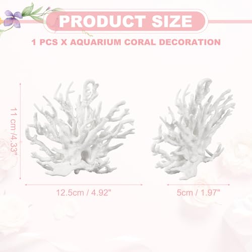 Aquarium Coral Decoration, Fish Tank Decorations Fish Tank Coral Ornaments, 4.9x2x4.3 Inch, (White, 1 Pcs), Intended for Aquarium Landscaping Decor - color: White, size: 4.9x2x4.3 Inch