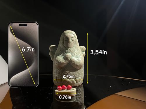 3.54in Praying Angel Statue, Goddess Hylia Statue, Resin Statue Fish Tank Decoration, Desk Game Room Decoration, Zelda Figure, Zelda Gift（Three Small Apples）