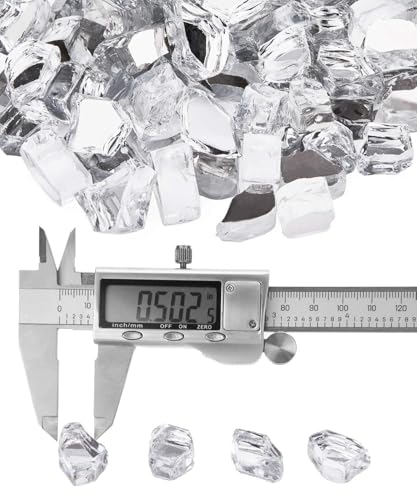 NUPICK 20 lb 1/2 Inch Reflective Fire Glass, Safe, Non-Blackening, Eco-Friendly, Sparkly, Modern, Contemporary, Indoor/Outdoor - color: Clear, size: 20 Pound (1/2")