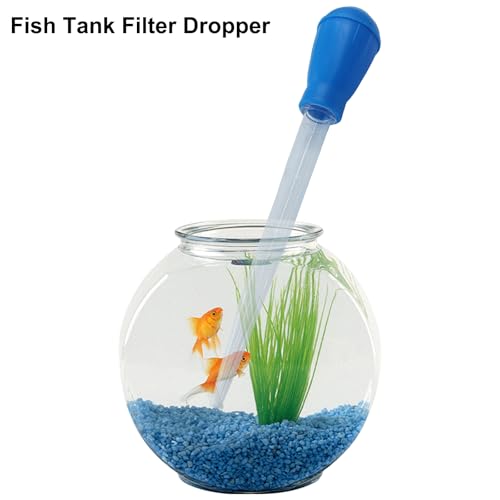 Murtenze 2 Pack Manual Fish Tank Water Changer Aquarium Dropper, Blue Clean Pipette Dropper Waste Remover, Mini Gravel Cleaning Straw for Aquarium Cleaning/Aquarium Owners - color: Blue