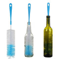 3-Pack Long Bottle Cleaning Brush for Narrow Neck Beer, Wine, Flask, Thermos, Sportwell, Pitcher, Brewing Bottle Cleaner, 16 Inches - color: Blue