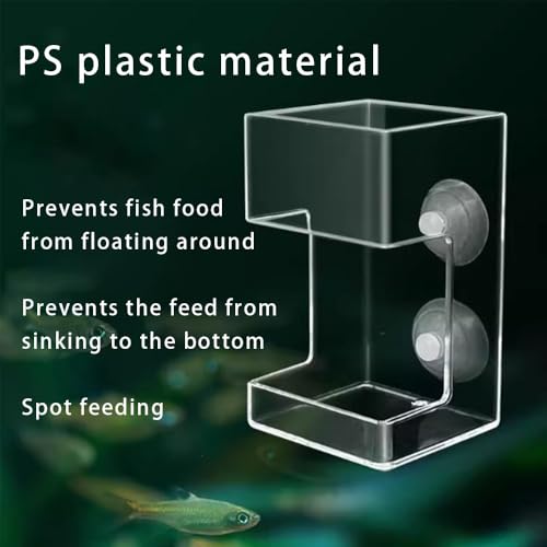 Fish Feeder Square-Shaped Automatic Fish Feeders Reduced Filter Clogging Tank Suitable for All Kinds of Food Tank Accessories - color: Transparent Square