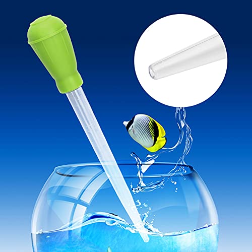 GLOGLOW Aquarium Gravel Cleaner, ABS Mini Manual Water Changer, Accurate Fish Tank Dropper for Cleaning and Feeding, Ideal for Small Aquariums and Office Use (Green)