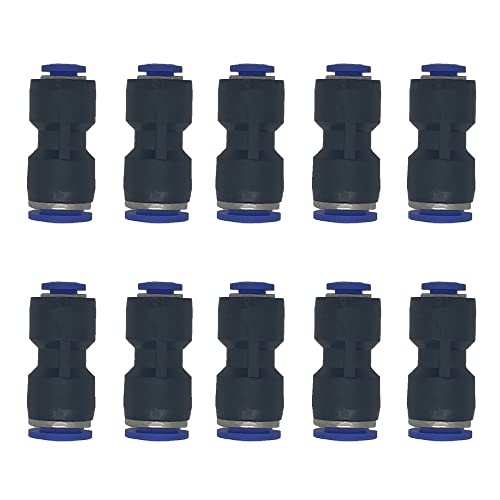 zjxed 3/8" OD x 3/16" OD Pneumatic quick Connector Push to Connect fittings Straight reducer Union/Coupler (Pack of 10) - size: 3/8 inch-3/16 inch