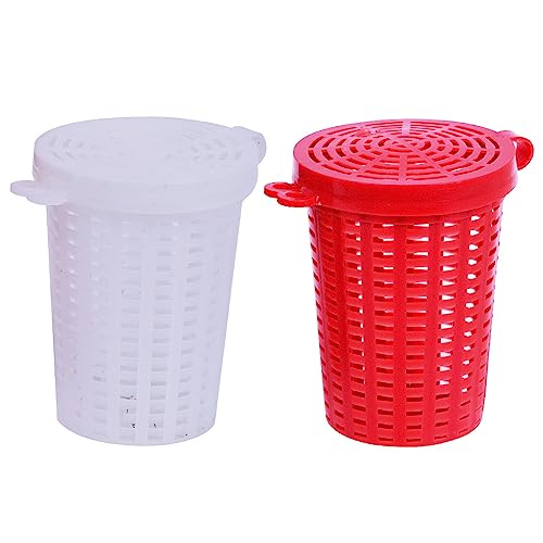 10 Pack Fishing Bait Cage Trap Feeder Holder Box Large Size Baits Case Barrel Fish Lure Plastic Basket Fishing Tackle Kit Gear Tool for Fish Shrimp Earthworm Crab Catfish Cast Net