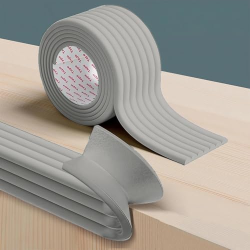 Edge Protector for Baby, Desk Edge Cushion, Extra-Wide Soft Rubber Foam Padding, Baby Proofing Edge Corner Protectors Self Adhesive Furniture Corner Guard Bumper for Table 6.5ft Gray - color: Gray, size: 200*8*0.8cm