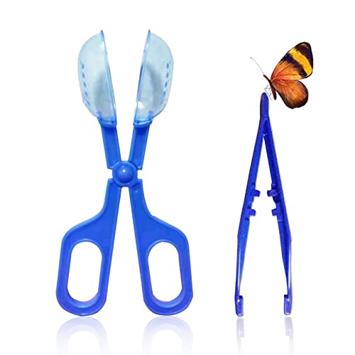 Feeding Tongs,Bug Tweezers for Kids Adults, Reptile Feeding Tweezers Long Handle Feeder Tools for Fish Aquariums Reptiles Snakes Lizard Gecko Spider and Bird (Blue)
