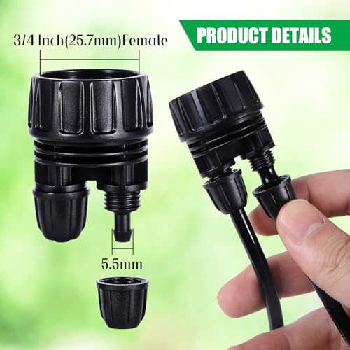 3/4'' to1/4'' Irrigation Hose Adapter, Drip Line to Faucet 3/4"Faucet Adapter to1/4" Irrigation tubing Drip Irrigation Hose Adapters, Garden Hose to 1/4 Tubing Adapter for Irrigation System - size: 2 Way Hose 3/4" to 1/2"