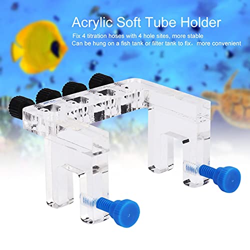 Fydun Aquarium Doser Tubing, Acrylic Aquarium Soft Tube Fixture Holder for Holding Dosing Pump Soft Hose