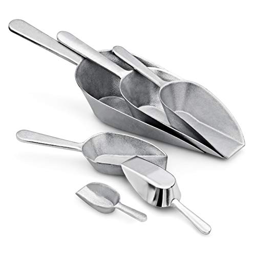 New Star Foodservice One-Piece Cast Aluminum Flat Bottom Bar Ice Flour Utility Scoop, 7-Ounce, Silver - size: 7-Ounce
