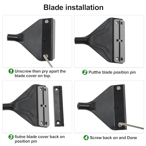 Seaweed Scraper for Glass Aquariums, Fish Tank Cleaner with 10 Blades, Durable and Efficient Aquarium Cleaning Tool, Rust-Resistant, Black, 1 Set
