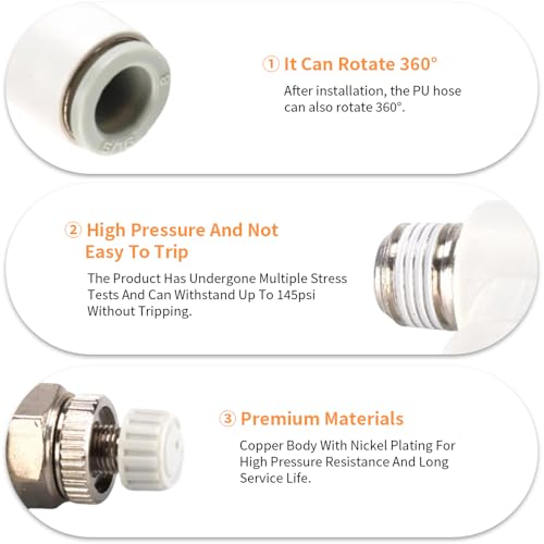 10Pcs Push to Connect Air Flow Control Valve, White 5/16in Tube OD x 1/8" Male Thread 90 Degree Elbow Speed Control Valve Pneumatic Connector Quick Fittings - size: Male Thread G1/8 x White (10pcs)