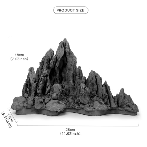 FZONE Aquarium Rocks Aquascaping, Resin Seiryu Rock for Aquascaping - size: 03 Seiryu Stone: 11.02" × 5.5" × 7.08"