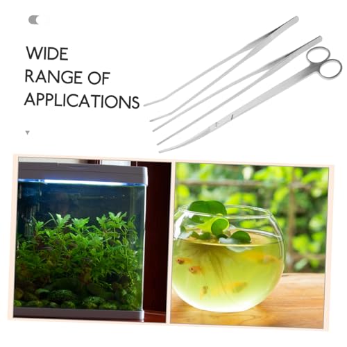 Toddmomy 1set Aquarium Plant Tools Set Scissors Tweezers and Spatula for Fish Tank Aquascaping