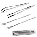 4 Pcs Reptile Feeding Tools Set with Silicone Tips - Extra Long Straight & Curved Tongs, Spoons - Stainless Steel Terrarium Feeder Kit for Bearded Dragons, Lizards, Snakes, Spiders, Aquarium