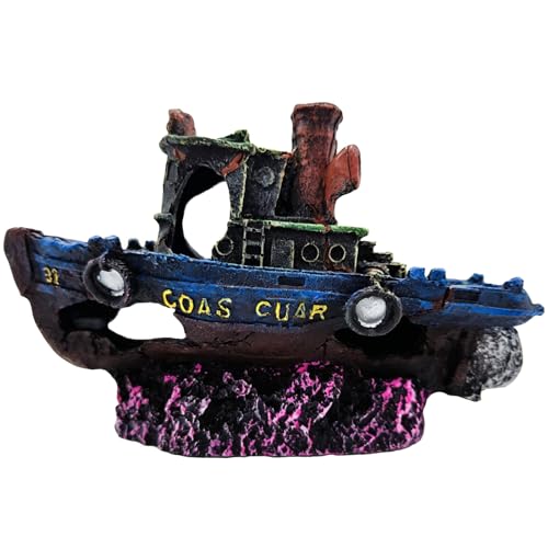 Fish Tank Decoration - Sunken Ship Aquarium Decoration Fish and Shrimp Aquatic Pets can Rest and Hide in Caves (Type-c) - color: Type-c