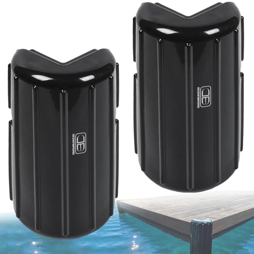 OCEANBROAD Dock Corner Bumpers, Heavy-Duty Marine Guard for Dock Corner & Edge Protection, UV-Resistant PVC with Stainless Steel Hardware, Vertical Installation for Straight Corners - style: 2 Pack