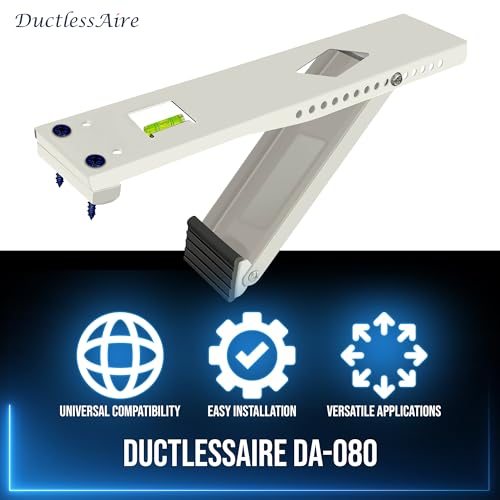DuctlessAire DA-80 Wall Mount Support Bracket - Heavy Duty Air Conditioner Support Brackets - Air Conditioner Window Unit, Mini Split, HVAC Brackets - Outdoor Wall Mounted Window AC Bracket (80 lbs) - size: 80 lbs