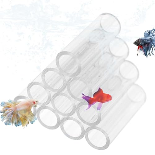 Aquarium Shrimp Cave - Clear Acrylic Breeding Habitat, Crystal Shelter Tube, Secure Aquatic Hideaway | Shrimp Breeding Tube for Small fishss Tank Environment - color: 10 Tubes