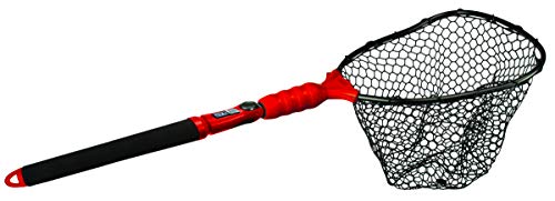 EGO S2 Slider Fishing Net Handle | Adjustable Extension Handle, Minimal Water Drag Design, Ergonomic Foam Grip for Landing Nets - size: 18" to 36" Handle, 17" x 19" Hoop, style: Lightweight Non-tangle Rubber Mesh