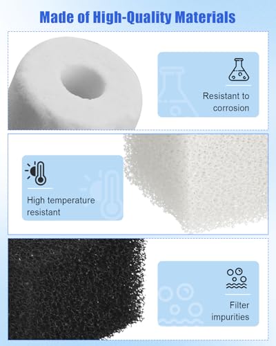 OCHIKI 4 Sets Aquarium Tank Filter Maintenance Kit Fit for AquaClear 30 150, Three-Stage Filtration Tank Carbon Filter & Foam Filter & Ceramic Rings & Bags for 30 to 150 Gallon Aquariums - size: for 30-150 Gallon