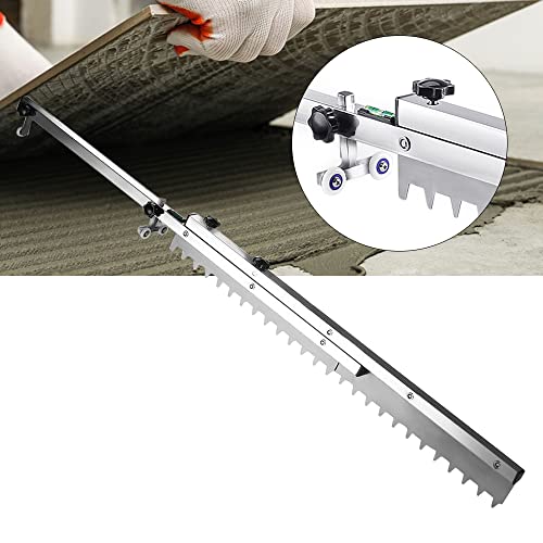 Tile Flat Ash Device Floor Tile Leveler Leveling Flat Sand Tiling Paving Tool Retractable 23-31 Inch Tiling Spreader with Thickness Gauge for Sand/Cement Leveling