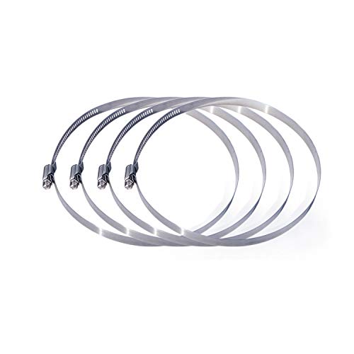 Adjustable Stainless Steel Worm Gear Hose Clamps Water Pipe Clamps 4 Pcs (8 Inch)