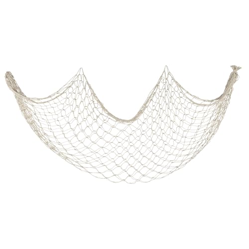 Decorative Fishing Net 1 Pack, 5x10 ft Large Beige Fish Net Decor for Wall, Photo Display, Nautical Mermaid Pirate Ocean Themed Beach Hawaii Under the Sea Party Decorations - color: Beige, size: 1 Pcs-5x10 Feet