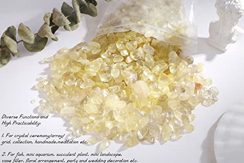 0.55lb Citrine Crystals Quartz Tumbled Stones Chips Stone Crushed Crystal Natural Irregular Polished Rocks Gem Gravel Home Decoration Aquarium Tank Succulent Plants Vase Filler Landscape Bottom 250G - color: Yellow - Citrine, size: 0.55 Pound