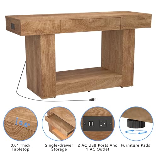 55–75/90 Gallon Aquarium Stand, 48 Inch Fish Tank Stand with Power Outlets & USB Ports, Heavy Duty Double Aquarium Stand for Turtle Reptile Terrarium, Farmhouse Tank Stand, Natural Wood - color: Natural