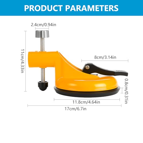 Seam Setter Stone Leveling Tool with Rubber Pad, Adjustable Height Vacuum Suction Clamp for Countertop Granite Marble Quartz Slabs