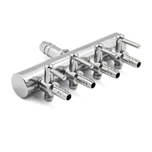 Air Flow Control Lever Valve4-Way with Airline Tubing Connector for Aquarium, Fish Tank