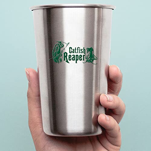 2 Pcs - No Background Decal Stickers of Catfish Reaper Fishing #2 (Green) Premium Waterproof Vinyl Decal Stickers for Laptop Phone Accessory Helmet Car Window Mug Tuber Cup Door NVCSKUS570832GR090622 - color: Green, size: 6.8'' x 3.3''