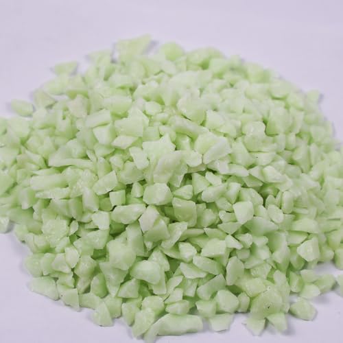 Glow in the Dark Gravel Stones,Aquarium Gravel,Aquarium Sand,Decorative Glow Gravel Rocks for Fairy Garden Fish Tank Succulents Pot Vase Filler Decor, 1 Pound (Yellow Green, 5-8mm) - color: Yellow Green, size: 5-8mm