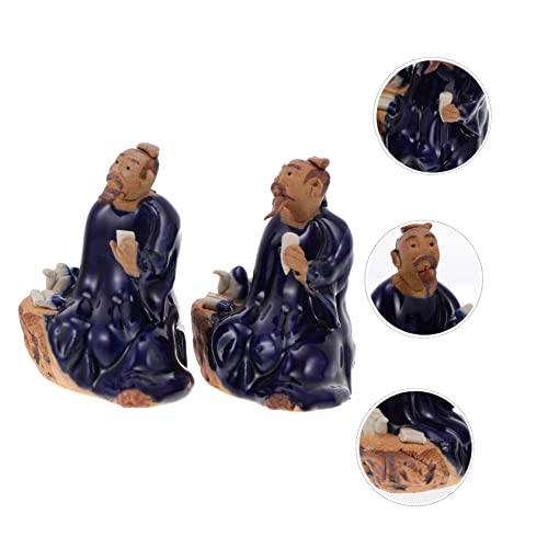 SOLUSTRE 2pcs Rockery Bonsai Fish Tank Rocks Decorative Potted Plant Ornament Ceramic Decoration Vivid Bonsai Ornament