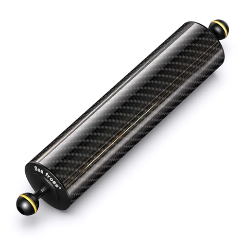 Sea frogs Carbon Fiber Float Arm D60mm, 12'', for Ultralight, Aquatic Arm, Buoyancy Provided 580g, Underwater Camera System Diving Tray Video Light/Strobe GA-8 - color: D60mm, 12'' Carbon Fiber Float Arm