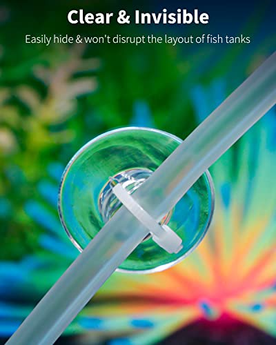 Pawfly 30 Pack Suction Cups with 40 Pieces Adjustable Zip Ties. Suction Cups kit for Aquarium Fish Tank and Shrimp Dodging Nest - size: 30 Pack