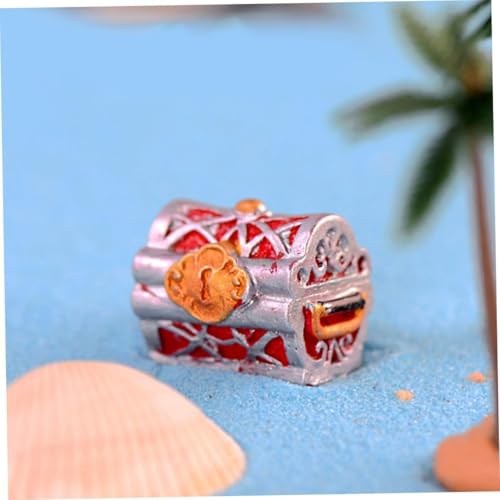 Pirate-Themed Mini Treasure Chest Aquarium Decor - Pearlescent Fish Tank Accessories for Small Aquariums, Goldfish Tank Decorations, Pool Tank Makeup, Fun Air Decor, 3Pcs Random Creative Aquascaping