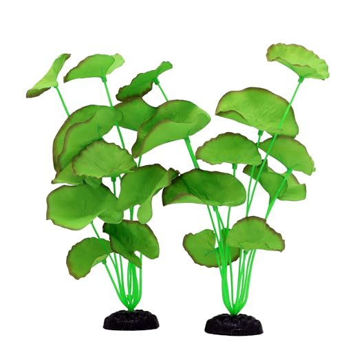 2-Pack 12 Inch Aquarium Silk Aquarium Plants, Artificial Plastic Plant for Small Tank, Goldfish, Fish Hides (Green B, 12 Inch) - color: Green B