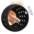 Fhiny Betta Tunnel, Aquarium Fish Hideout with Suction Cup - Shrimp Cave Aquarium Decor for Small Fish, Shrimp, Guppy Hiding & Resting (Black)