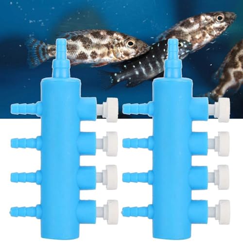 Aquarium Air Control Splitter Valve, 4 Way Connector Distributor for Fish Tank with 6 Way Length, Suitable for 4mm Air Tube, Easy to Use and Widely Used, Made of Plastic - color: 4 Way