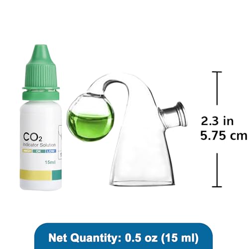 Rhinox Glass Drop Checker Kit with pre-Mixed 4dKH & pH Reagent, 3-Minutes' Setup, 3 Seconds to Read Result, Color Change Reflects CO2 Level