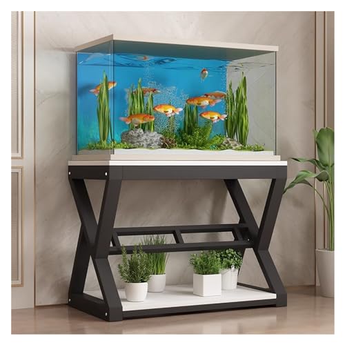Fish Tank Stand,Metal Fish Stand Cabinet 50-122cm | Breeder Table Rack Shelf 50x40x70cm | Durable Home Storage Solution for Aquariums & Fish Tanks - color: Black Frame, size: (LxWxH)50x40x70cm