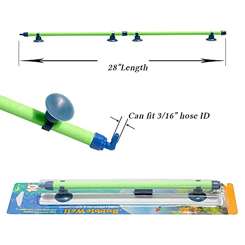 Quickun Aquarium Air Stone Bubble Wall Tube Oxygen Diffuser Bar Decor Accessory for Fish Tank 28 Inch Length,1PCS - color: Fluorescent Green, size: 28 inch