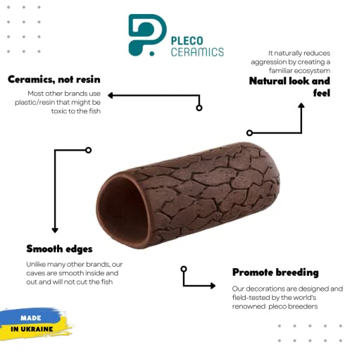 Plecoceramics Pleco Cave Breeding Ceramic Decorations Fish Tank Aquarium Medium Size (1 pcs)