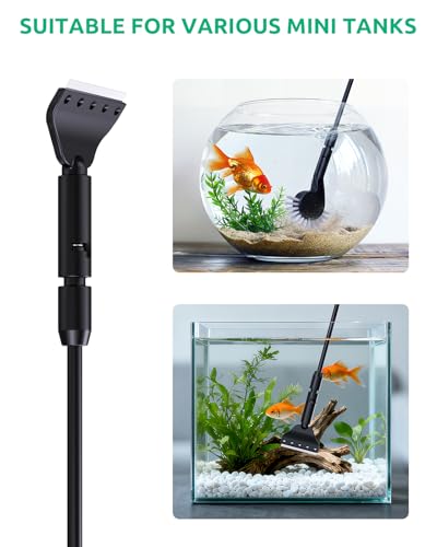 Aquarium Algae Scraper, Small Fish Tank Cleaner for Glass Algae Remover 5 in 1, Aquariums Cleaning kit with Seaweed Scraper, Flat Sponge, Fish Net, Clean Brush, Tube Brush for Freshwater, Nano Tanks