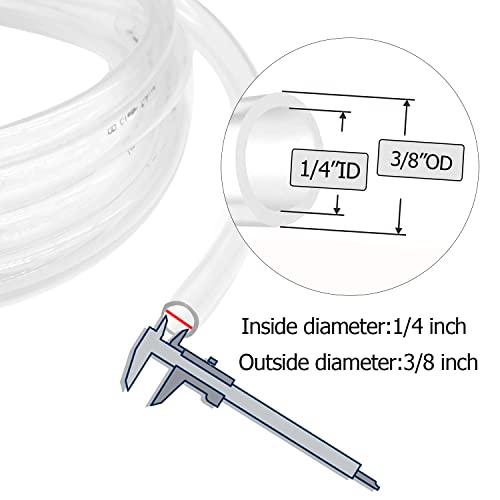 Clear Vinyl Tubing 1/4" ID × 3/8" OD -50 Ft 60PSI,Flexible Lightweight Plastic Tube, BPA Free Non-Toxic, Multipurpose Hybrid Reinforced Clear Tube for Transfer Water Air Oil - size: 1/4’‘, style: 50 feet