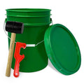 ePackageSupply 5 Gallon Plastic Bucket with Airtight Lid | Food Grade Bucket | BPA-Free | Heavy Duty 90 Mil All Purpose Pail | One 12" Rubber Mallet & One Lid Opener Included | 1 Pack - color: Green, size: 1 Pack